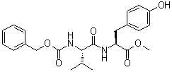 N-苄氧羰基-L-缬氨酰基-L-酪氨酸甲酯分子结构 (CAS 15149-72-1)