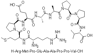 L-精氨酰-L-蛋氨酰-L-脯氨酰-L-alpha-谷氨酰-L-丙氨酰-L-丙氨酰-L-脯氨酰-L-脯氨酰-L-缬氨酸分子结构 (CAS 151808-59-2)