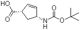 (-)-(1S,4R)-N-叔丁氧羰基-4-氨基环戊-2-烯-1-甲酸分子结构 (CAS 151907-79-8)