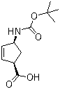 (1R,4S)-4-(tert-Butoxycarbonylamino)cyclopent-2-ene-1-carboxylic acid molecular structure (CAS 151907-80-1)