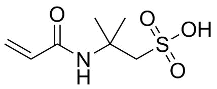 2-丙烯酰胺基-2-甲基丙磺酸分子结构 (CAS 15214-89-8)