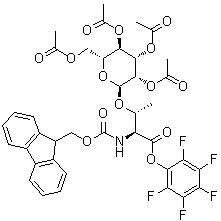 N-[(9H-Fluoren-9-ylmethoxy)carbonyl]-O-(2,3,4,6-tetra-O-acetyl-alpha-D-mannopyranosyl)-L-threonine pentafluorophenyl ester molecular structure (CAS 152389-15-6)