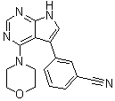 结构式 CAS# 1527473-33-1, 3-[4-(4-吗啉基)-7H-吡咯并[2,3-d]嘧啶-5-基]苯甲腈