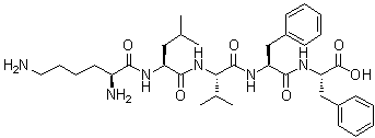 L-赖氨酰-L-亮氨酰-L-缬氨酰-L-苯丙氨酰-L-苯丙氨酸分子结构 (CAS 153247-40-6)