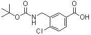 4-Chloro-3-[[[(1,1-dimethylethoxy)carbonyl]amino]methyl]benzoic acid molecular structure (CAS 153346-57-7)