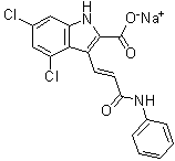 4,6-Dichloro-3-[(1E)-3-oxo-3-(phenylamino)-1-propenyl]-1H-indole-2-carboxylic acid monosodium salt molecular structure (CAS 153436-38-5)