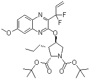 (2S,3S,4R)-4-[[3-(1,1-Difluoro-2-propen-1-yl)-7-methoxy-2-quinoxalinyl]oxy]-3-propyl-1,2-pyrrolidinedicarboxylic acid 1,2-bis(1,1-dimethylethyl) ester molecular structure (CAS 1535213-67-2)