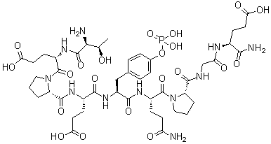 N2-[N-[1-[N2-[O-Phosphono-N-[N-[1-(N-L-threonyl-L-alpha-glutamyl)-L-prolyl]-L-alpha-glutamyl]-L-tyrosyl]-L-glutaminyl]-L-prolyl]glycyl]-L-alpha-glutamine molecular structure (CAS 153586-97-1)
