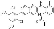N-[2-[[6-(2,6-Dichloro-3,5-dimethoxyphenyl)-2-quinazolinyl]amino]-3-methylphenyl]-2-propenamide molecular structure (CAS 1538604-68-0)