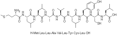 L-Methionyl-L-leucyl-L-leucyl-L-alanyl-L-valyl-L-leucyl-L-tyrosyl-L-cysteinyl-L-leucine molecular structure (CAS 154330-45-7)