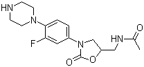 N-[[3-(3-氟-4-(哌嗪-1-基)苯基)-2-氧代恶唑烷-5-基]甲基]乙酰胺分子结构 (CAS 154590-43-9)