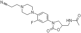 N-[[3-[4-[4-(2-氰基乙基)-1-哌嗪基]-3-氟苯基]-2-氧代-5-恶唑烷基]甲基]乙酰胺分子结构 (CAS 154590-46-2)