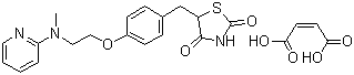 structure of CAS# 155141-29-0, Rosiglitazone maleate;5-{p-[2-(Methyl-2-pyridylamino)ethoxy]benzyl}-2,4-thiazolidinedione maleate