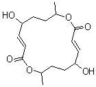 5,13-Dihydroxy-8,16-dimethyl-1,9-dioxacyclohexadeca-3,11-diene-2,10-dione molecular structure (CAS 155326-45-7)