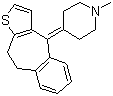 结构式 CAS# 15574-96-6, 苯噻啶; 新度美安; 4-(9,10-二氢-4H-苯并[4,5]环庚烷并[1,2-b]噻吩-4-亚基)-1-甲基哌啶