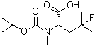 N-[叔丁氧羰基]-4-氟-N-甲基-L-亮氨酸分子结构 (CAS 156047-44-8)