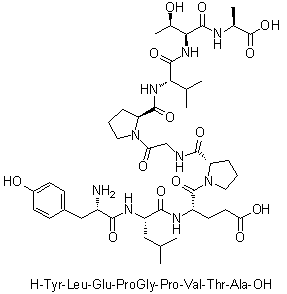 L-Tyrosyl-L-leucyl-L-alpha-glutamyl-L-prolylglycyl-L-prolyl-L-valyl-L-threonyl-L-alanine molecular structure (CAS 156761-76-1)