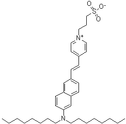 4-[2-[6-(二辛基氨基)-2-萘基]乙烯基]-1-(3-磺基丙基)吡啶鎓内盐分子结构 (CAS 157134-53-7)
