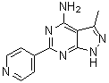 3-甲基-6-(4-吡啶基)-1H-吡唑并[3,4-d]嘧啶-4-胺分子结构 (CAS 158001-32-2)