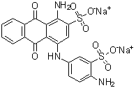 1-氨基-4-(4-氨基-3-磺基苯胺基)蒽醌-2-磺酸二钠盐分子结构 (CAS 15827-21-1)