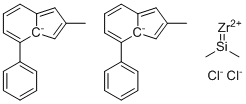 Rac-(Dimethylsilylene) Bis (2-Methyl-4-Phenylindenyl) Zirconium Dichloride molecular structure (CAS 158515-16-3)