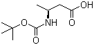 结构式 CAS# 158851-30-0, Boc-L-beta-高丙氨酸; (S)-3-(叔丁氧羰基氨基)丁酸
