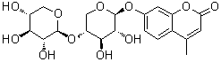 4-Methyl-7-[(4-O-beta-D-xylopyranosyl-beta-D-xylopyranosyl)oxy]-2H-1-benzopyran-2-one molecular structure (CAS 158962-91-5)