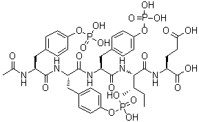 N-乙酰基-O-膦酰-L-酪氨酰-O-膦酰-L-酪氨酰-O-膦酰-L-酪氨酰-L-异亮氨酰-L-谷氨酸分子结构 (CAS 159439-85-7)