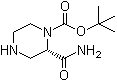 (S)-2-(氨基羰基)-1-哌嗪羧酸叔丁酯分子结构 (CAS 159485-29-7)