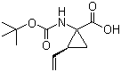 (1R,2S)-1-tert-Butoxycarbonylamino-2-vinylcyclopropanecarboxylic acid molecular structure (CAS 159622-10-3)