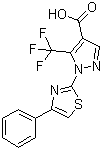 1-(4-苯基-2-噻唑基)-5-三氟甲基-1H-吡唑-4-甲酸分子结构 (CAS 159885-80-0)