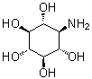 structure of CAS# 16051-25-5, 1-Amino-1-deoxy-scyllo-inositol;Aminodeoxy-scyllo-inositol; Bluensamine; Scylloinosamine; scyllo-Inosamine