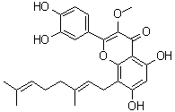 2-(3,4-Dihydroxyphenyl)-8-[(2E)-3,7-dimethyl-2,6-octadien-1-yl]-5,7-dihydroxy-3-methoxy-4H-1-benzopyran-4-one molecular structure (CAS 1605304-56-0)
