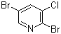 2,5-二溴-3-氯吡啶分子结构 (CAS 160599-70-2)