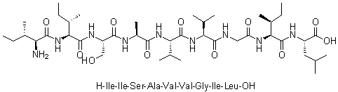 L-Isoleucyl-L-isoleucyl-L-seryl-L-alanyl-L-valyl-L-valylglycyl-L-isoleucyl-L-leucine molecular structure (CAS 160790-21-6)