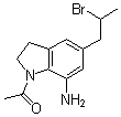 1-乙酰基-5-(2-溴丙基)-2,3-二氢-1H-吲哚-7-胺分子结构 (CAS 160968-95-6)