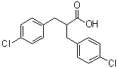 4-氯-alpha-[(4-氯苯基)甲基]苯丙酸分子结构 (CAS 1610-68-0)