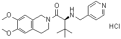 (2S)-1-(3,4-二氢-6,7-二甲氧基-2(1H)-异喹啉基)-3,3-二甲基-2-[(4-吡啶基甲基)氨基]-1-丁酮盐酸盐分子结构 (CAS 1610882-30-8)
