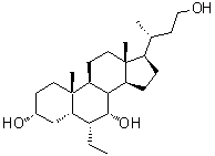 (3alpha,5beta,6alpha,7alpha)-6-乙基-24-去甲胆烷-3,7,23-三醇分子结构 (CAS 1612191-86-2)