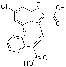 3-[(1E)-2-羧基-2-苯乙烯基]-4,6-二氯-1H-吲哚-2-羧酸分子结构 (CAS 161230-88-2)