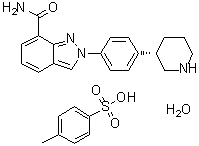 2-[4-(3S)-3-Piperidinylphenyl]-2H-indazole-7-carboxamide 4-methylbenzenesulfonate hydrate (1:1:1) molecular structure (CAS 1613220-15-7)