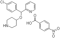 4-[(4-氯苯基)-2-吡啶基甲氧基]哌啶对硝基苯甲酸盐分子结构 (CAS 161558-45-8)