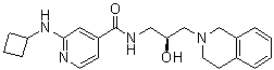 2-(Cyclobutylamino)-N-[(2S)-3-(3,4-dihydro-2(1H)-isoquinolinyl)-2-hydroxypropyl]-4-pyridinecarboxamide molecular structure (CAS 1616391-87-7)