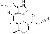(3R,4R)-3-[(2-氯-7H-吡咯并[2,3-d]嘧啶-4-基)甲基氨基]-4-甲基-beta-氧代-1-哌啶丙腈分子结构 (CAS 1616761-00-2)