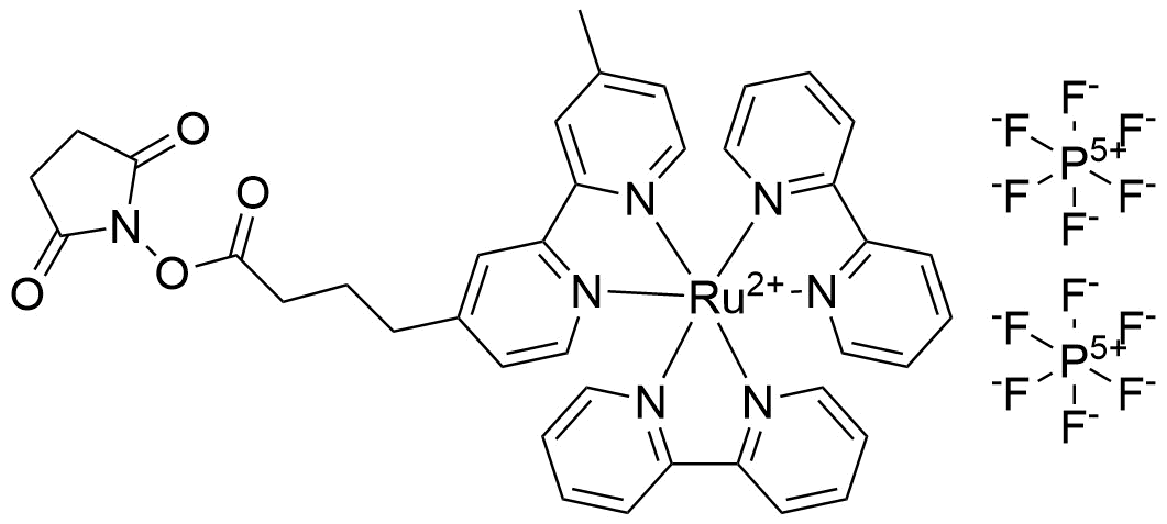 Tris(2,2'-bipyridine)ruthenium(II)-NHS ester, hexafluorophosphate salt molecular structure (CAS 161698-59-5)