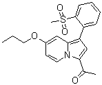 1-[1-[2-(Methylsulfonyl)phenyl]-7-propoxy-3-indolizinyl]ethanone molecular structure (CAS 1619994-68-1)