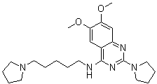 6,7-二甲氧基-2-(1-吡咯烷基)-N-[5-(1-吡咯烷基)戊基]-4-喹唑啉胺分子结构 (CAS 1620401-82-2)