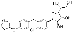 (1R)-1,4-Anhydro-1-C-[4-chloro-3-[[4-[[(3S)-tetrahydro-3-furanyl]oxy]phenyl]methyl]phenyl]-D-glucitol molecular structure (CAS 1620758-31-7)