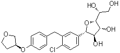(1S)-1,4-脱水-1-C-[4-氯-3-[[4-[[(3S)-四氢-3-呋喃基]氧基]苯基]甲基]苯基]-D-山梨糖醇分子结构 (CAS 1620758-32-8)