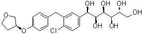 (1R)-1-C-[4-Chloro-3-[[4-[[(3S)-tetrahydro-3-furanyl]oxy]phenyl]methyl]phenyl]-D-glucitol molecular structure (CAS 1620758-34-0)